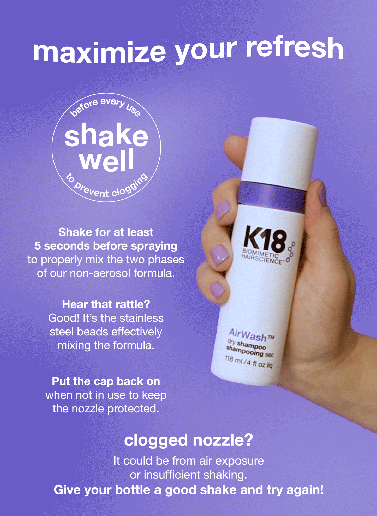 Mini AirWash dry shampoo